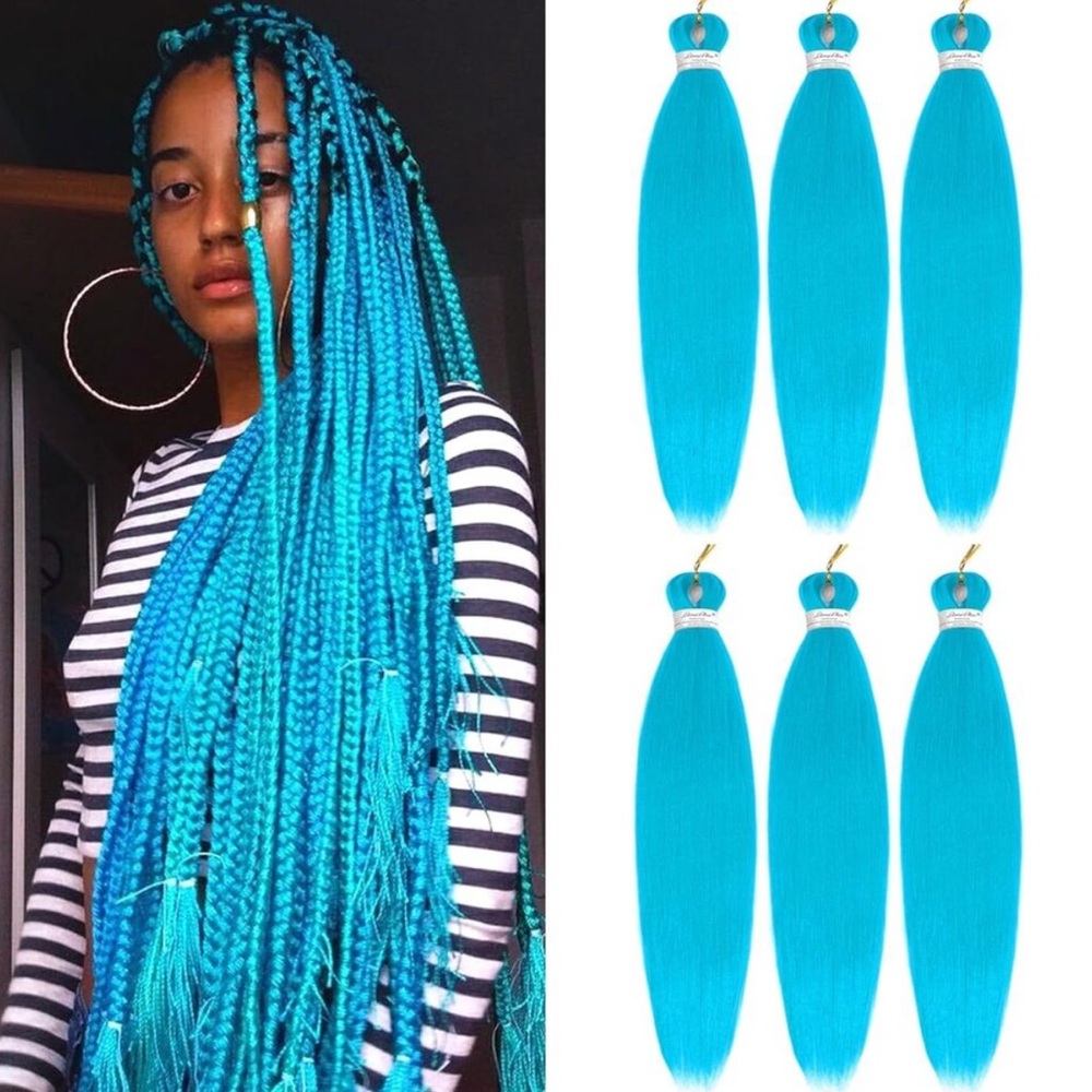 Pre-Stretched Braiding Hair 30 Inch 6 Packs Hot Water Setting Synthetic Hair